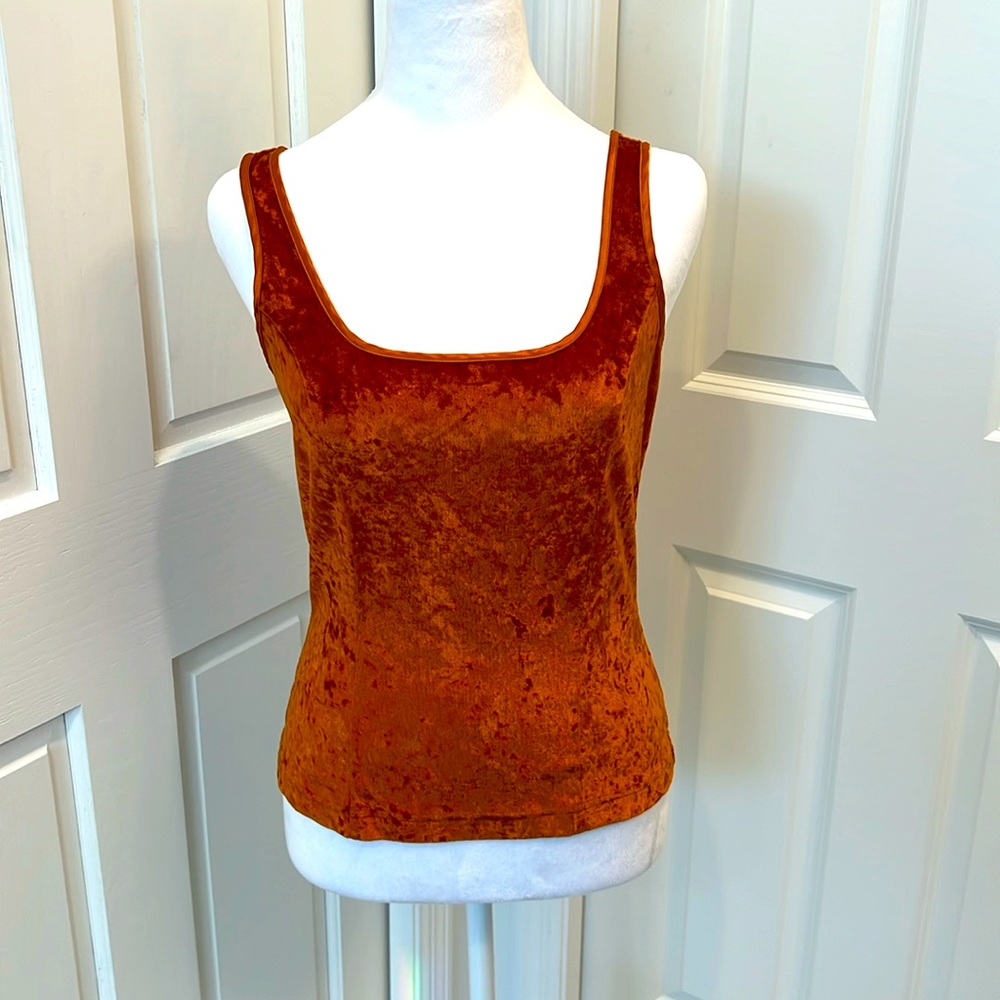 Victoria Secret crushed velvet tank top/camisole. Burnt orange. Size small.